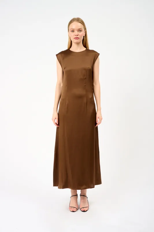 Rose Silk Satin Maxi Dress sold by Bessette