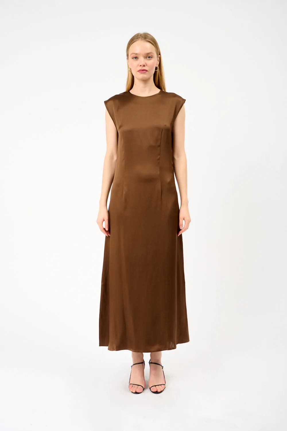 Rose Silk Satin Maxi Dress sold by Bessette