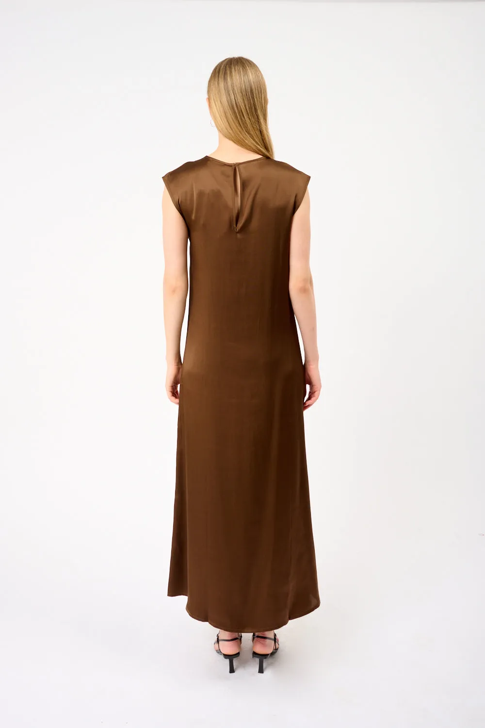 Rose Silk Satin Maxi Dress sold by Bessette product image thumbnail 3