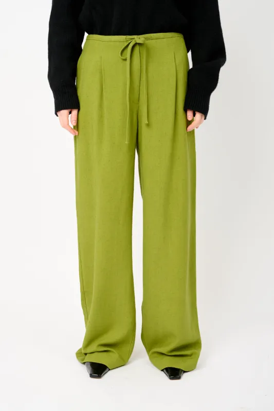 Relaxed Drawstring Trouser Green sold by Bessette