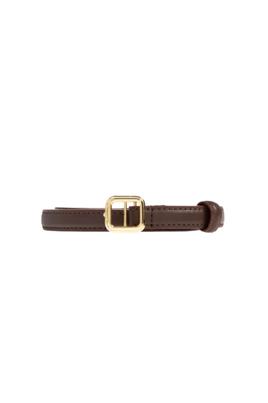 The Georgia Slim Belt Chocolate Brown sold by Bessette