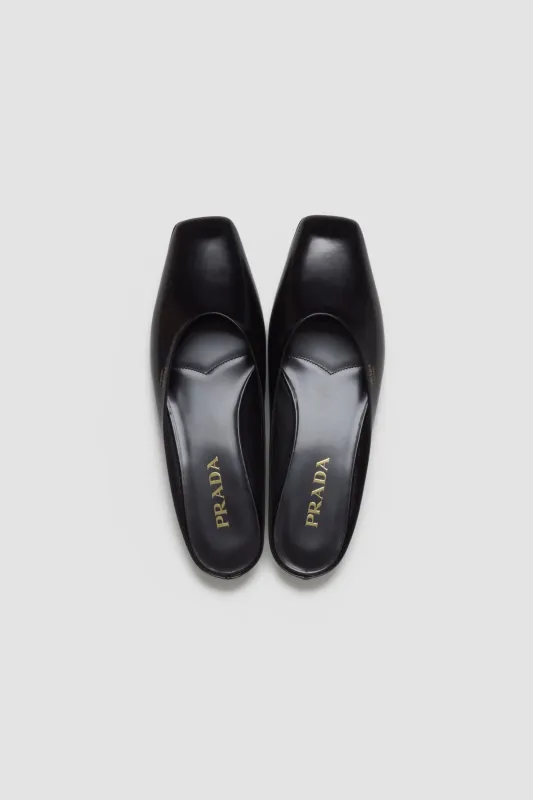 Black Leather Mule sold by Bessette