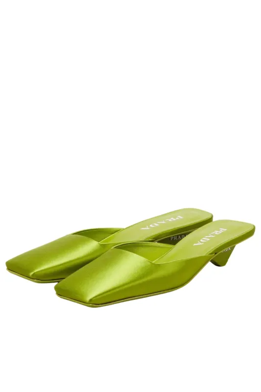 Green Satin Mules sold by Bessette