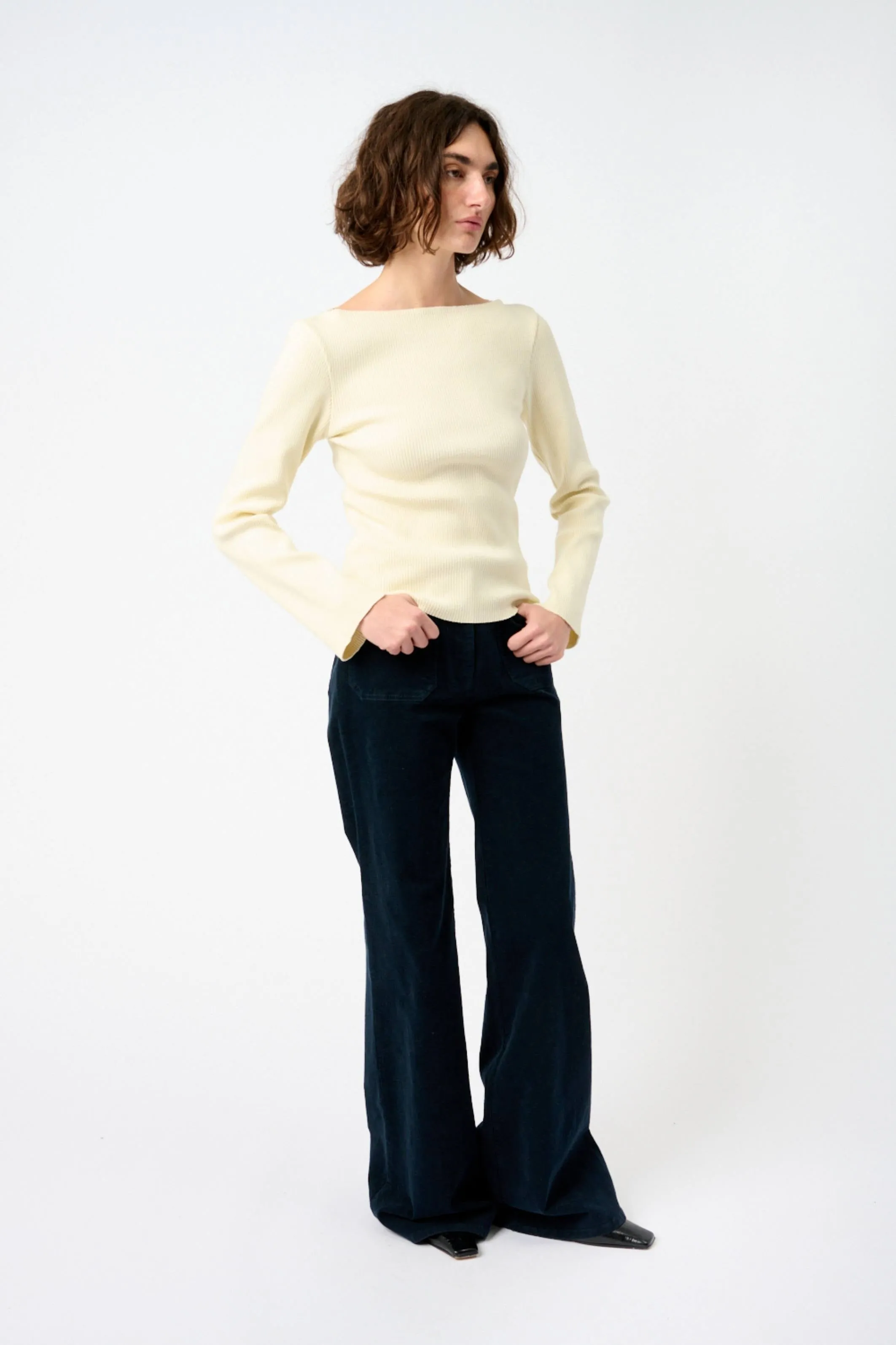 Ribbed Boat-Neck Long Sleeve sold by Bessette product image thumbnail 4