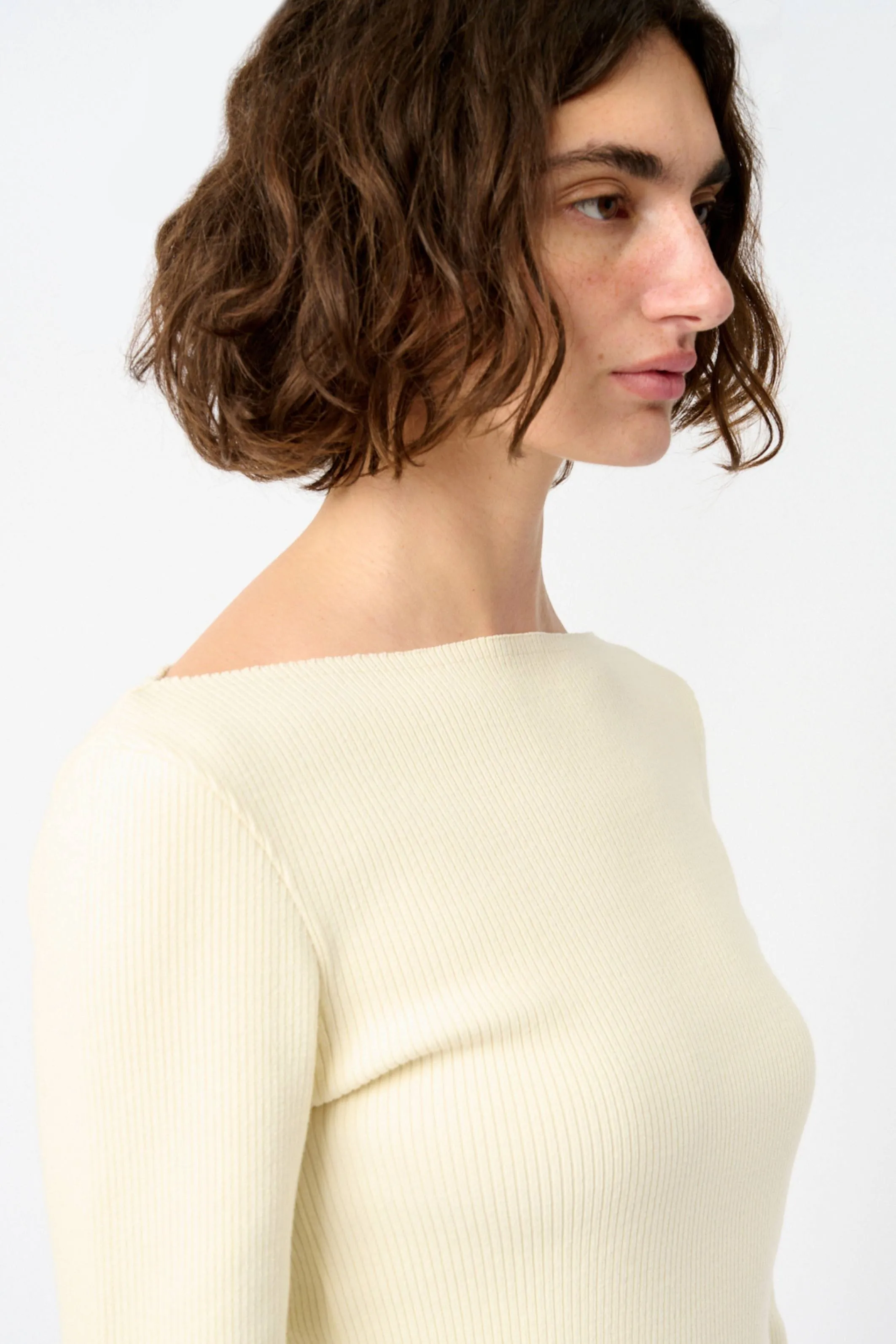 Ribbed Boat-Neck Long Sleeve sold by Bessette product image thumbnail 2