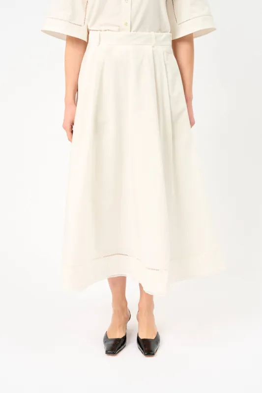 Embroidered Cotton-Poplin Midi Skirt sold by Bessette