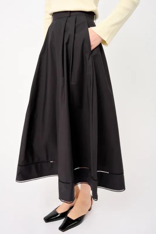 Embroidered Cotton-Poplin Midi Skirt sold by Bessette