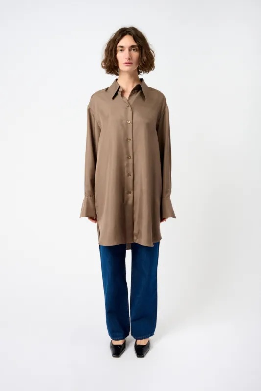 Signature Elongated Silk Shirt sold by Bessette