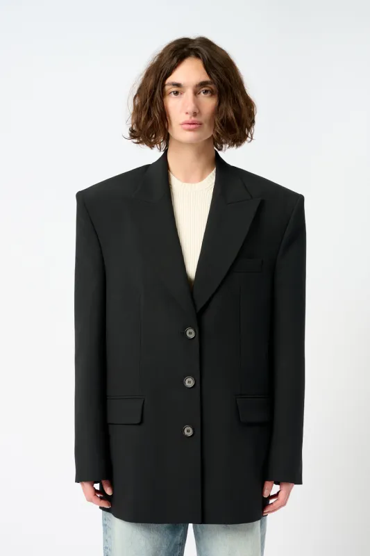 The Silk and Wool-Blend Satin Blazer made by Bessette