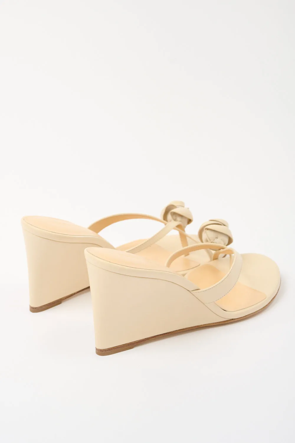 Floral-Appliqué Leather Wedge Sandals sold by Bessette product image thumbnail 3