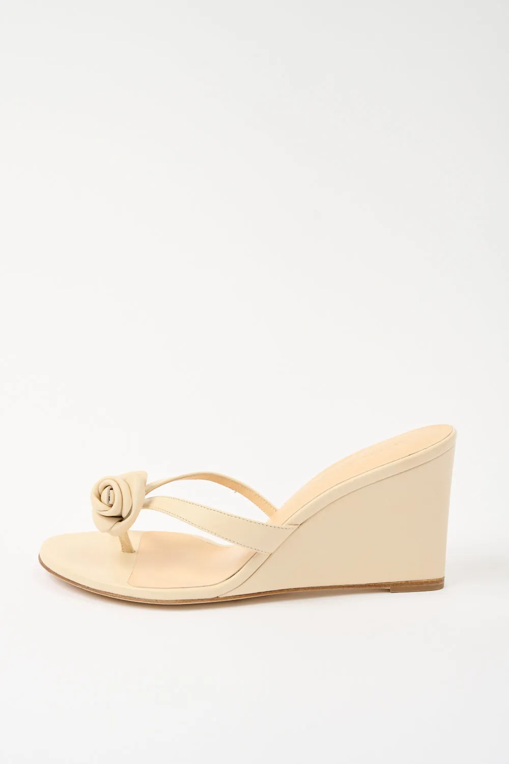 Floral-Appliqué Leather Wedge Sandals sold by Bessette product image thumbnail 4