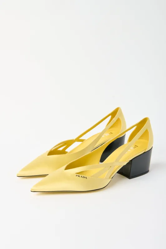 Satin Mules with Cut-Out made by Prada