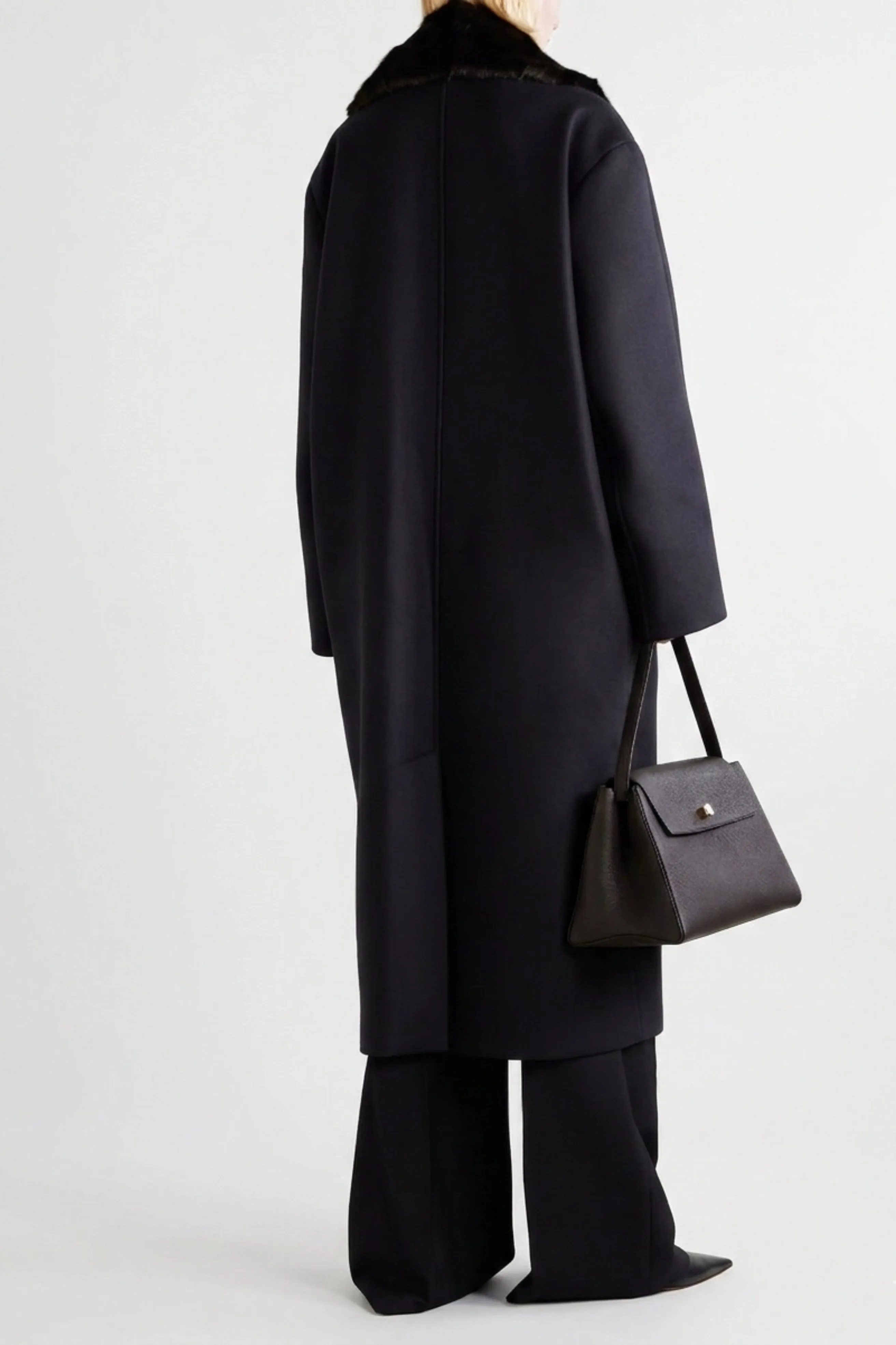 Double-breasted coat with faux fur collar sold by Bessette product image thumbnail 3