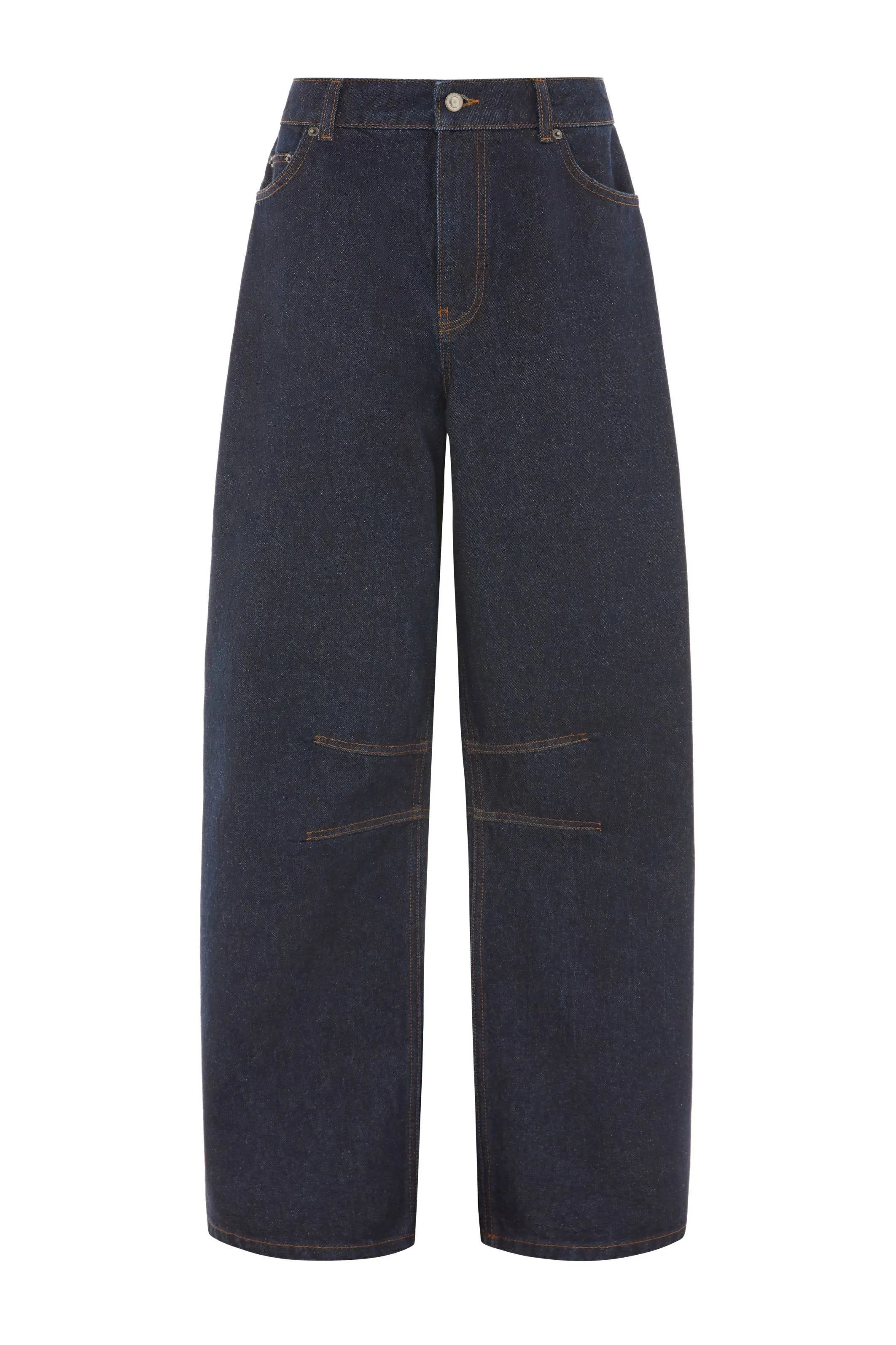 Mid Rise Rigid Barrel Jeans sold by Bessette