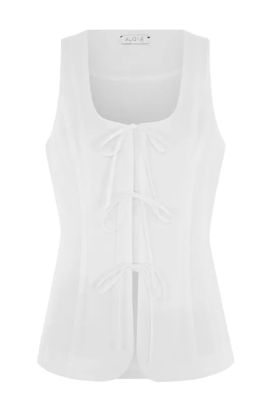 Lupin Linen Tie Waistcoat made by Aligne