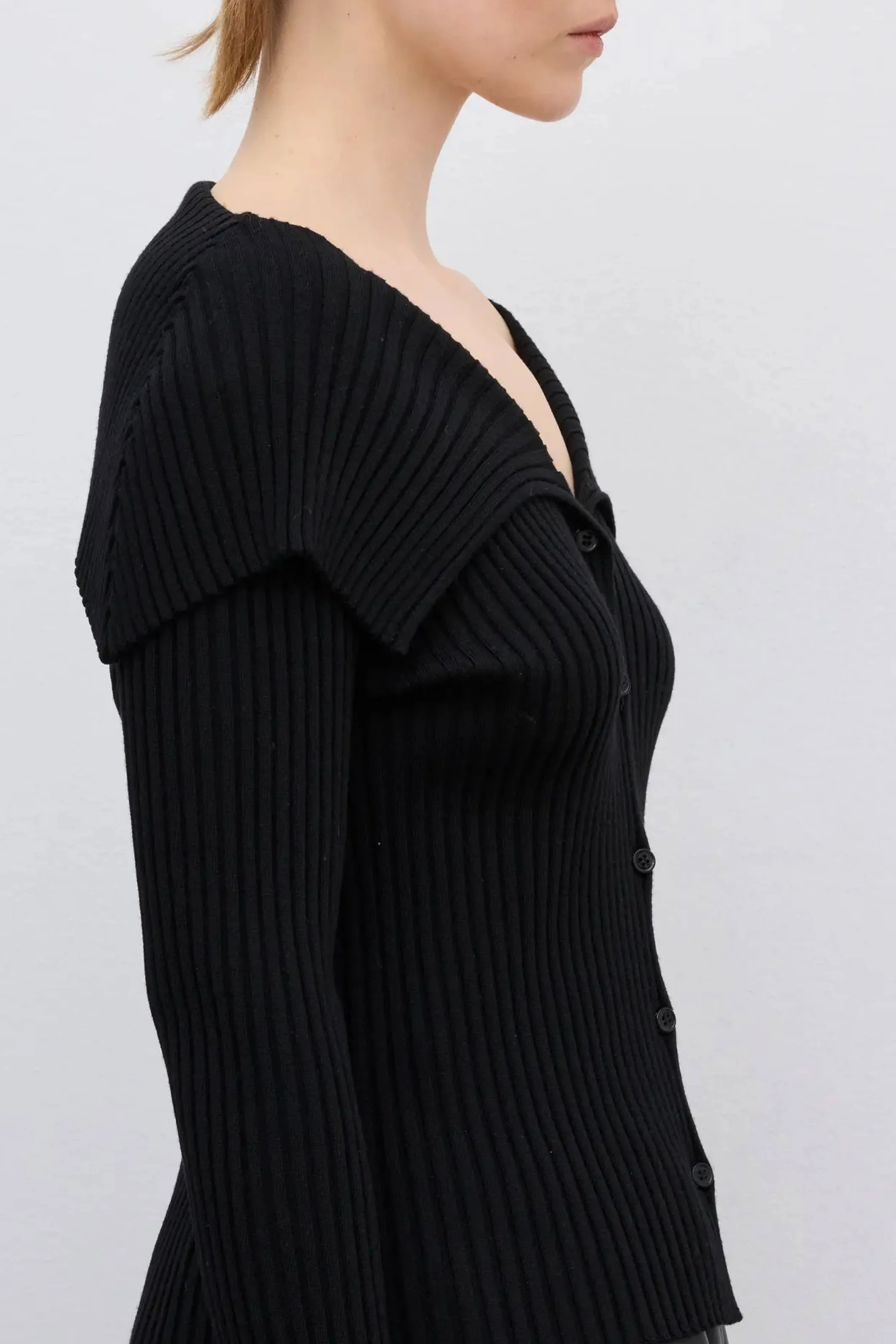 Merino Rib Cardigan sold by Bessette product image thumbnail 4