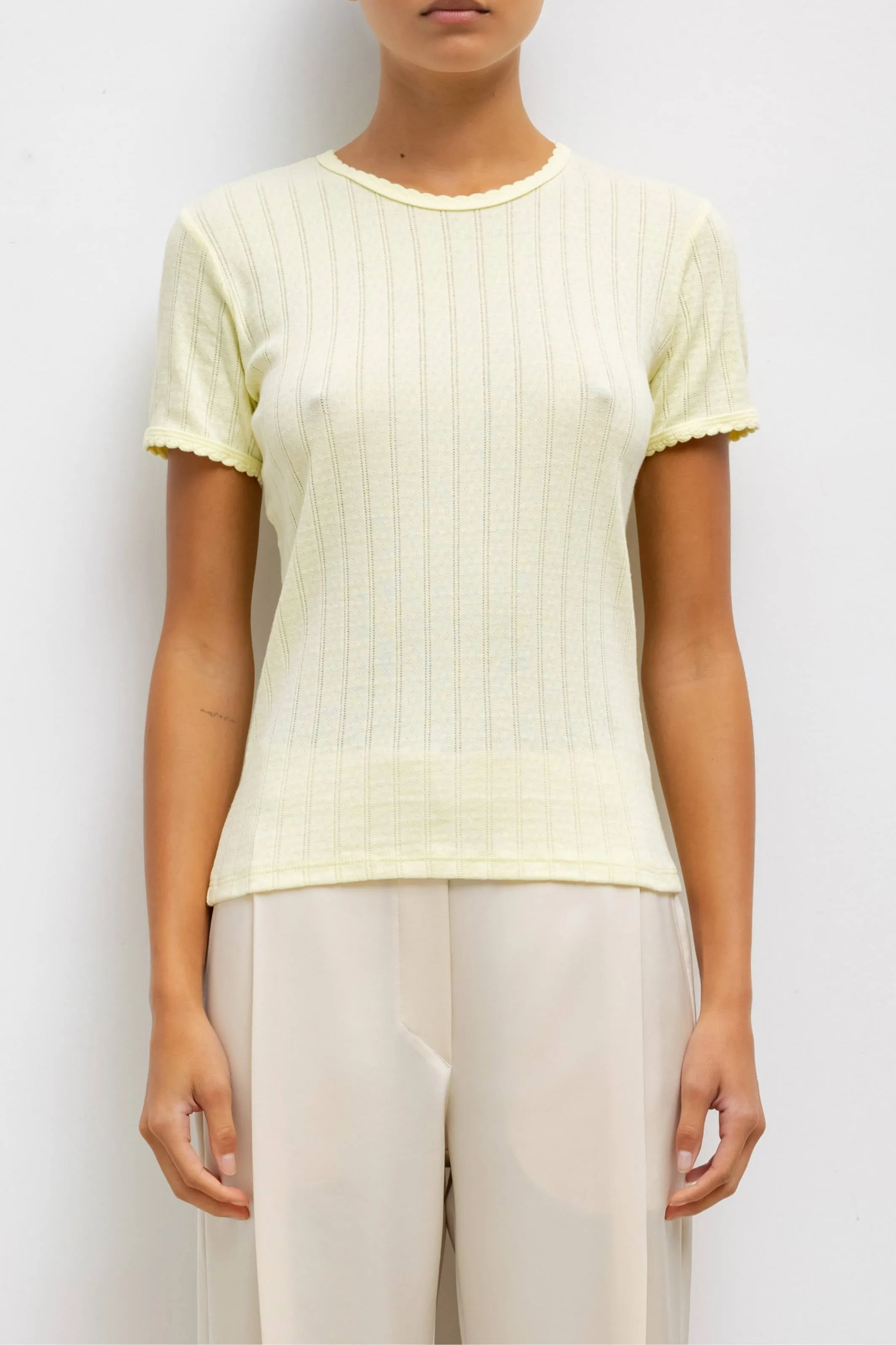 Canary Pointelle Slim Fit Tee sold by Bessette product image thumbnail 2
