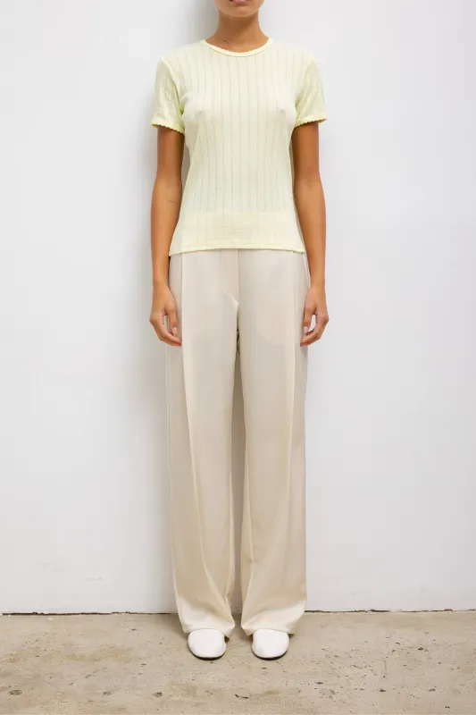 Canary Pointelle Slim Fit Tee made by Leset