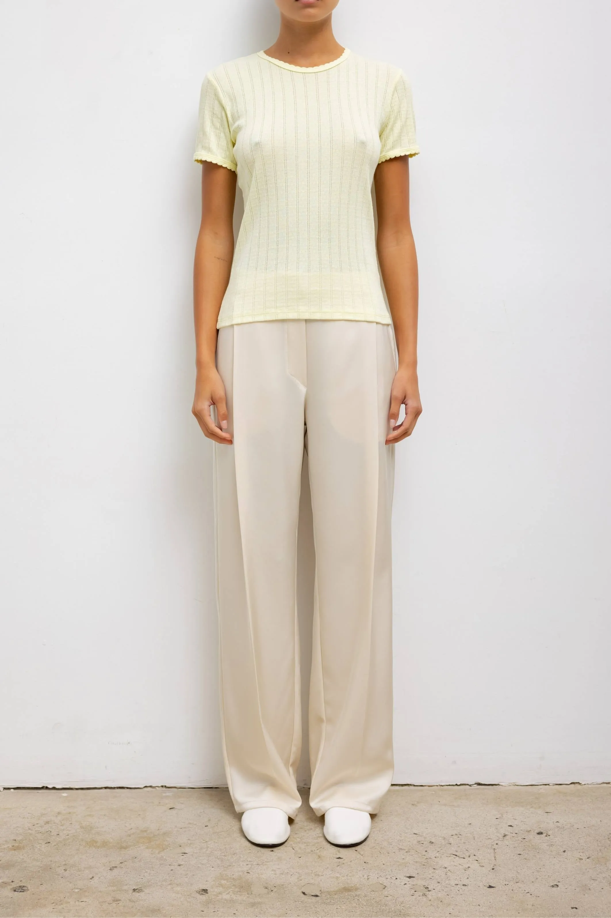 Canary Pointelle Slim Fit Tee sold by Bessette