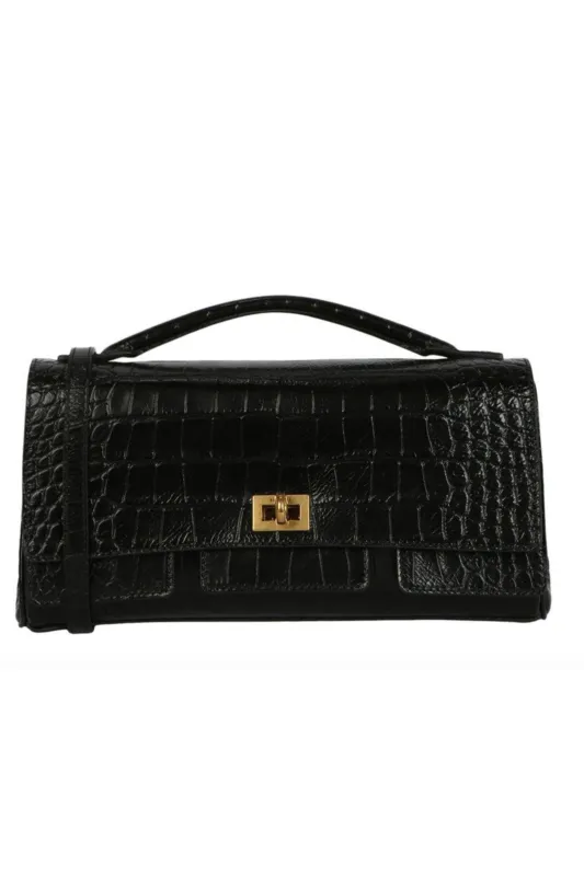 Bel Air Small Croc-Embossed Leather made by Balenciaga