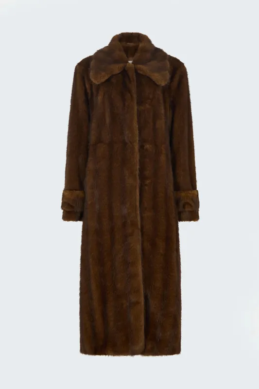 Mila Fur Coat Chestnut made by DUCIE