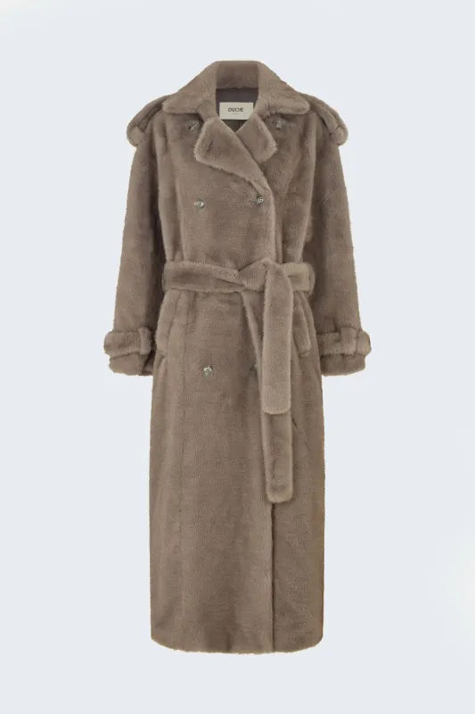 Thalia Fur Coat Slate grey made by DUCIE