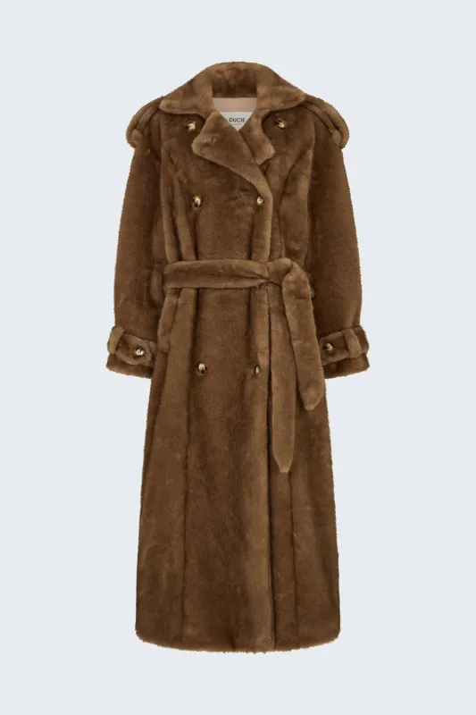Thalia Fur Coat chestnut made by DUCIE