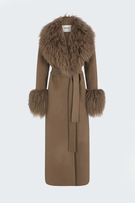 Lily Wool Coat Truffle made by DUCIE