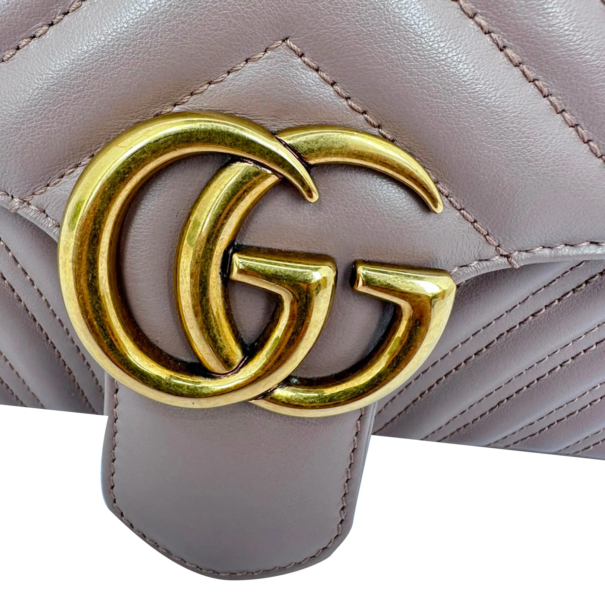 Gucci Medium GG Marmont Crossbody Bag in Tan Leather sold by Bessette product image thumbnail 5