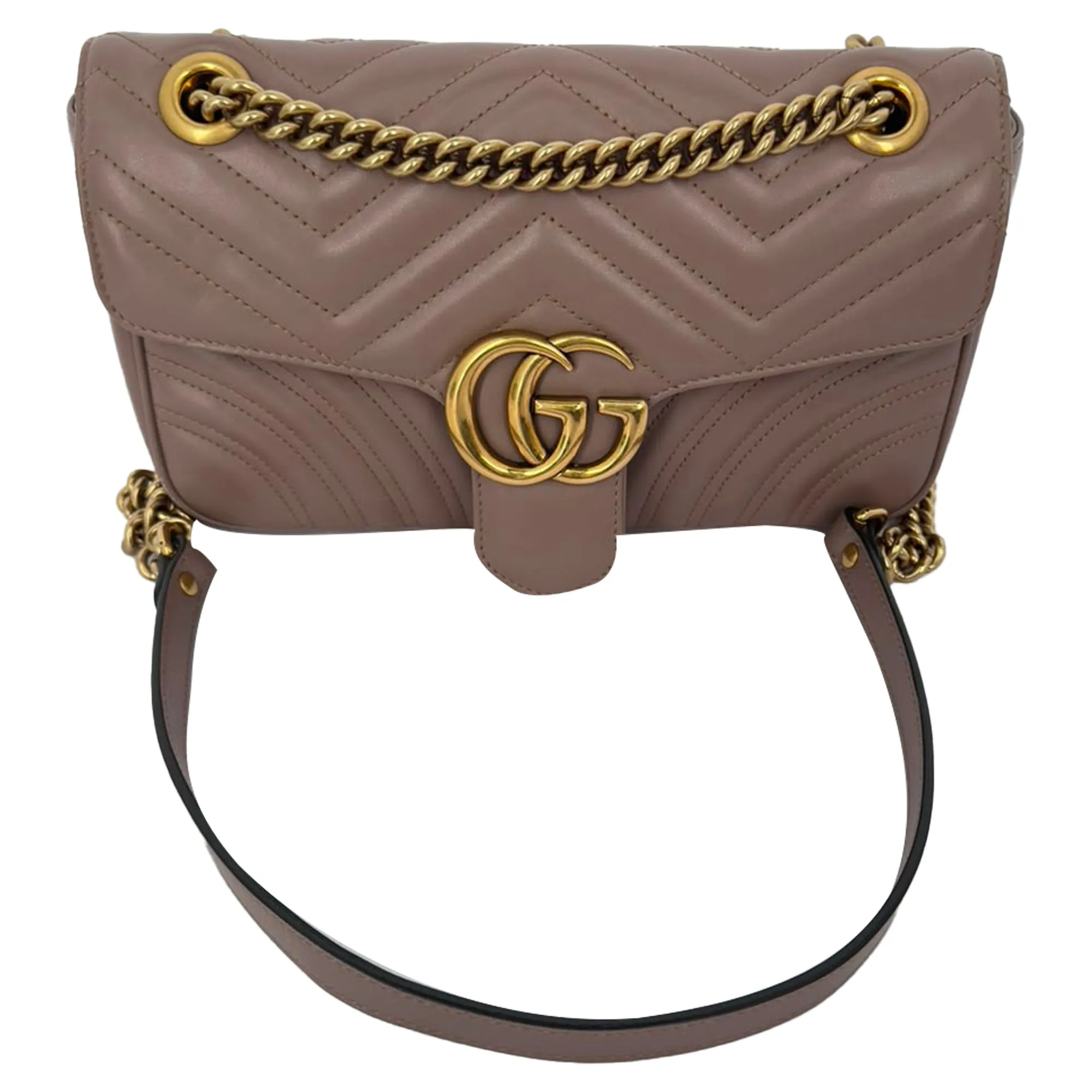 Gucci Medium GG Marmont Crossbody Bag in Tan Leather sold by Bessette product image thumbnail 2