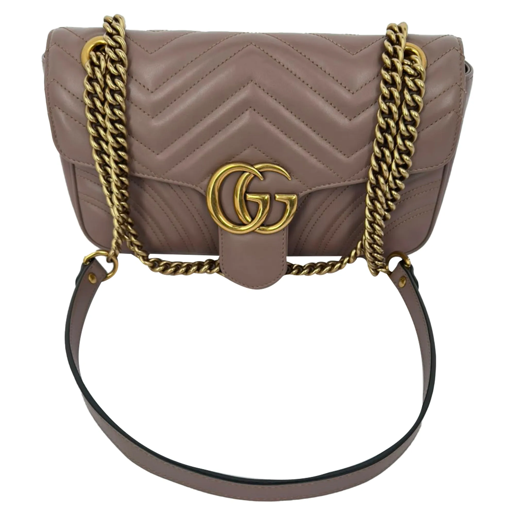 Gucci Medium GG Marmont Crossbody Bag in Tan Leather sold by Bessette product image thumbnail 3