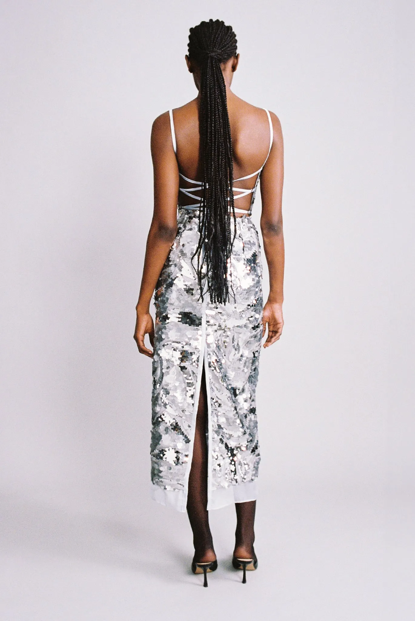 SABINA MUSAYEV Twinkle Midi Dress - Silver sold by Bonvion product image thumbnail 4