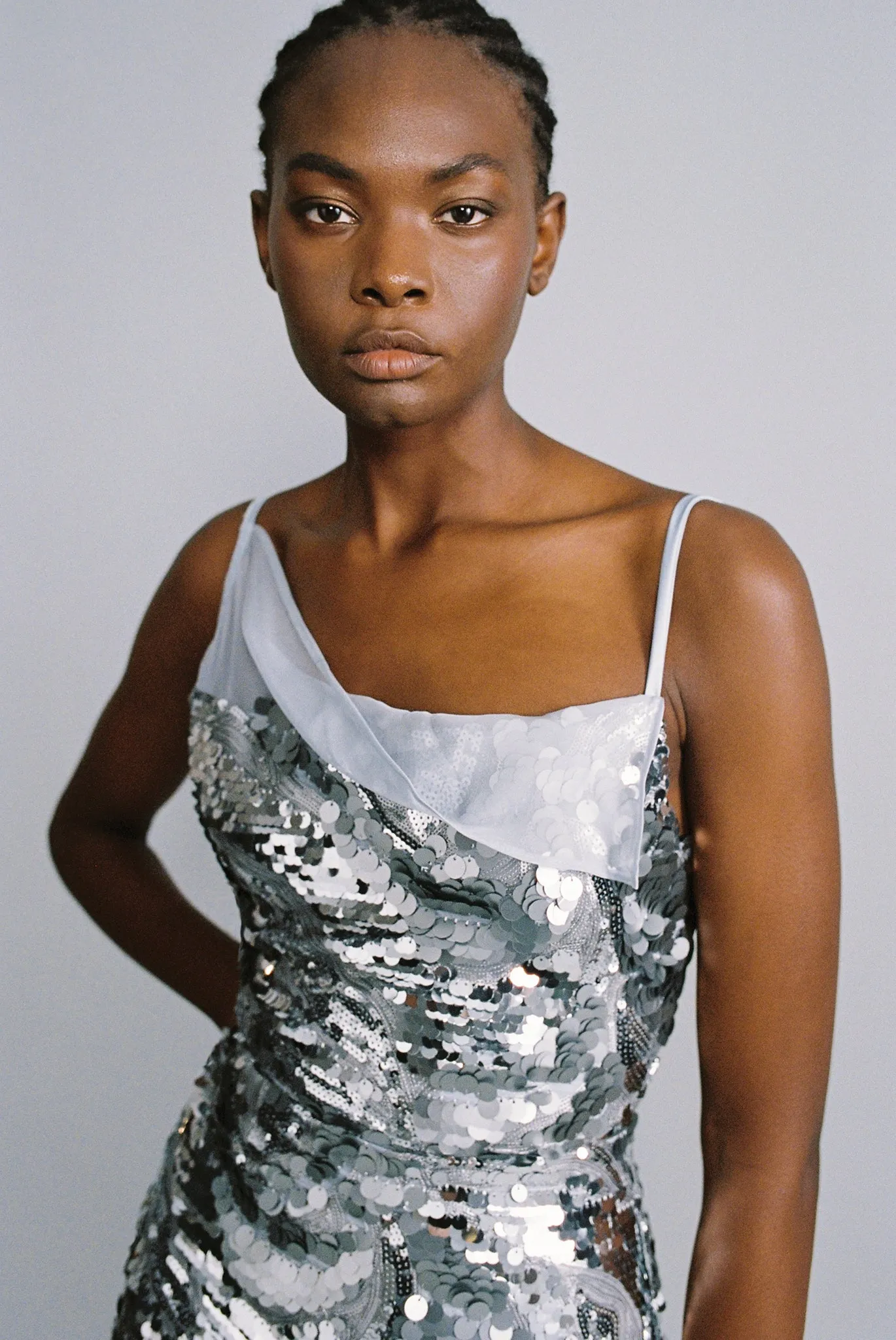 SABINA MUSAYEV Twinkle Midi Dress - Silver sold by Bonvion product image thumbnail 2