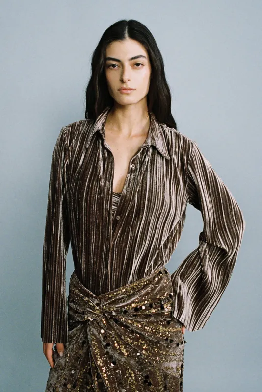 SABINA MUSAYEV Prism Top - Brown sold by Bonvion