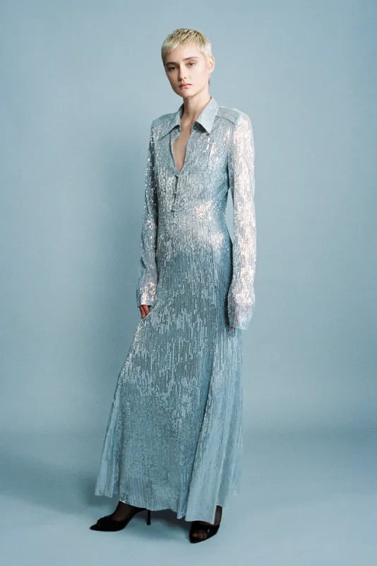 SABINA MUSAYEV Orbit Maxi Dress - Sky Silver sold by Bonvion