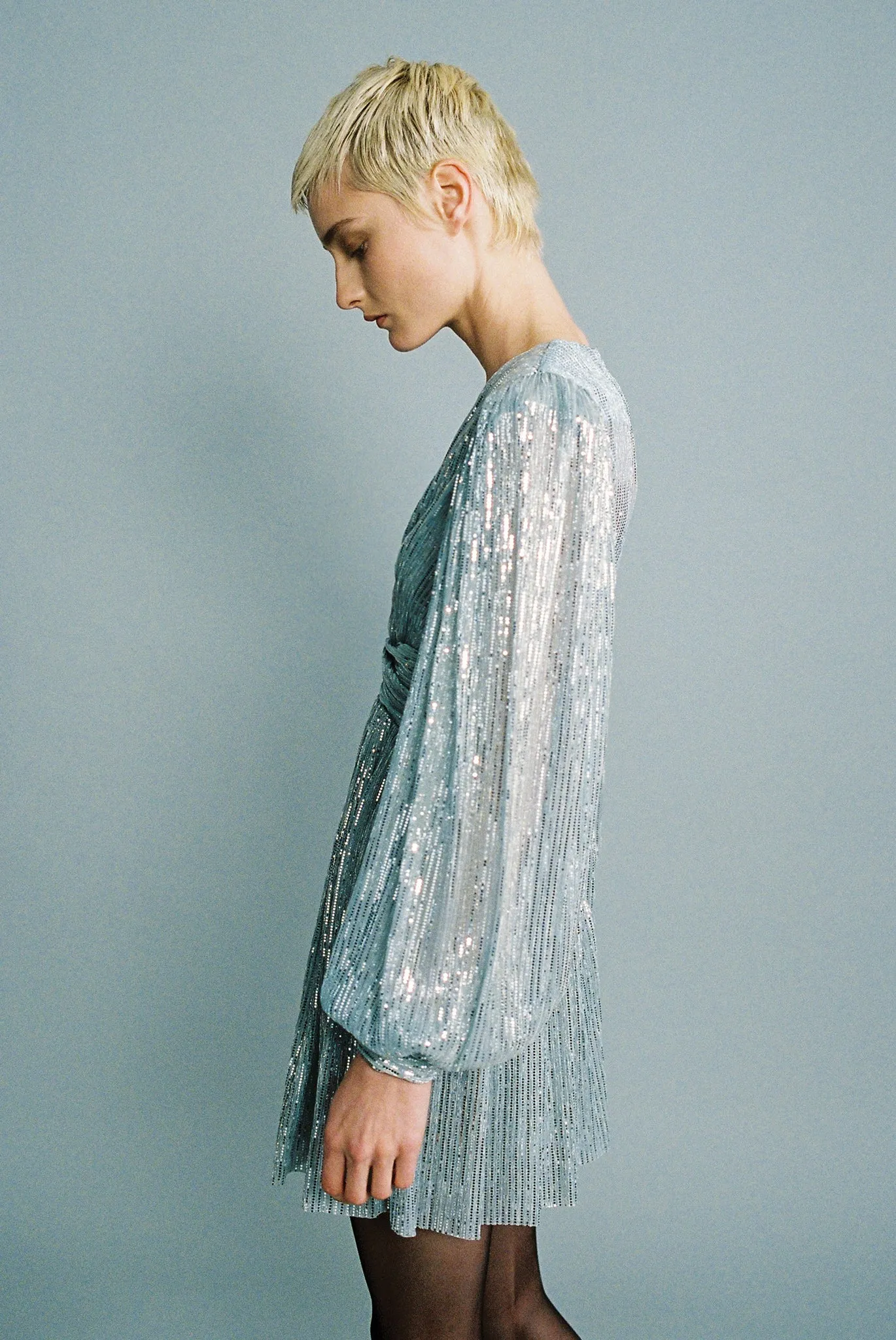 SABINA MUSAYEV Perihelion Mini Dress - Sky Silver sold by Bonvion product image thumbnail 2