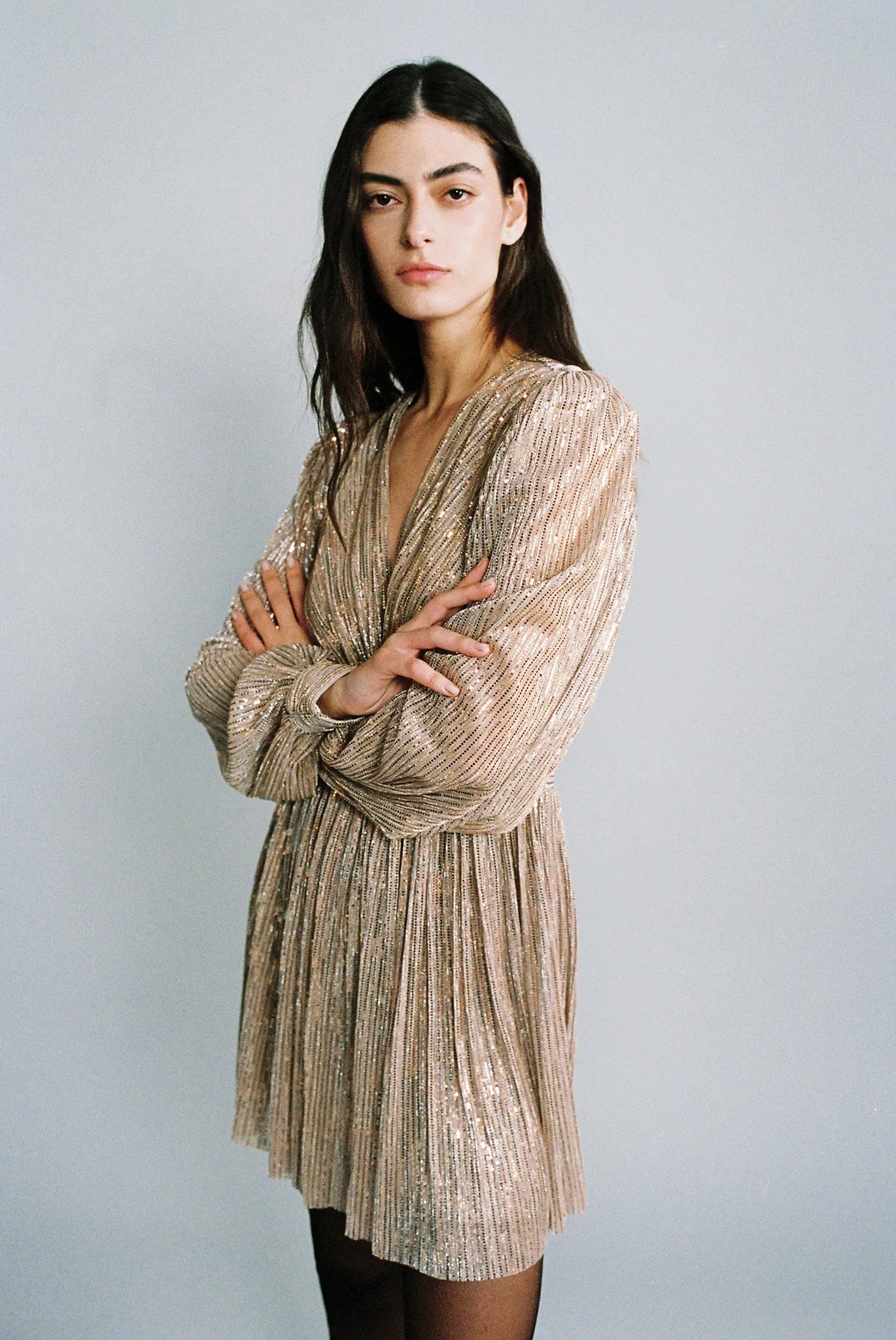 SABINA MUSAYEV Perihelion Mini Dress - Antique Gold sold by Bonvion product image thumbnail 2