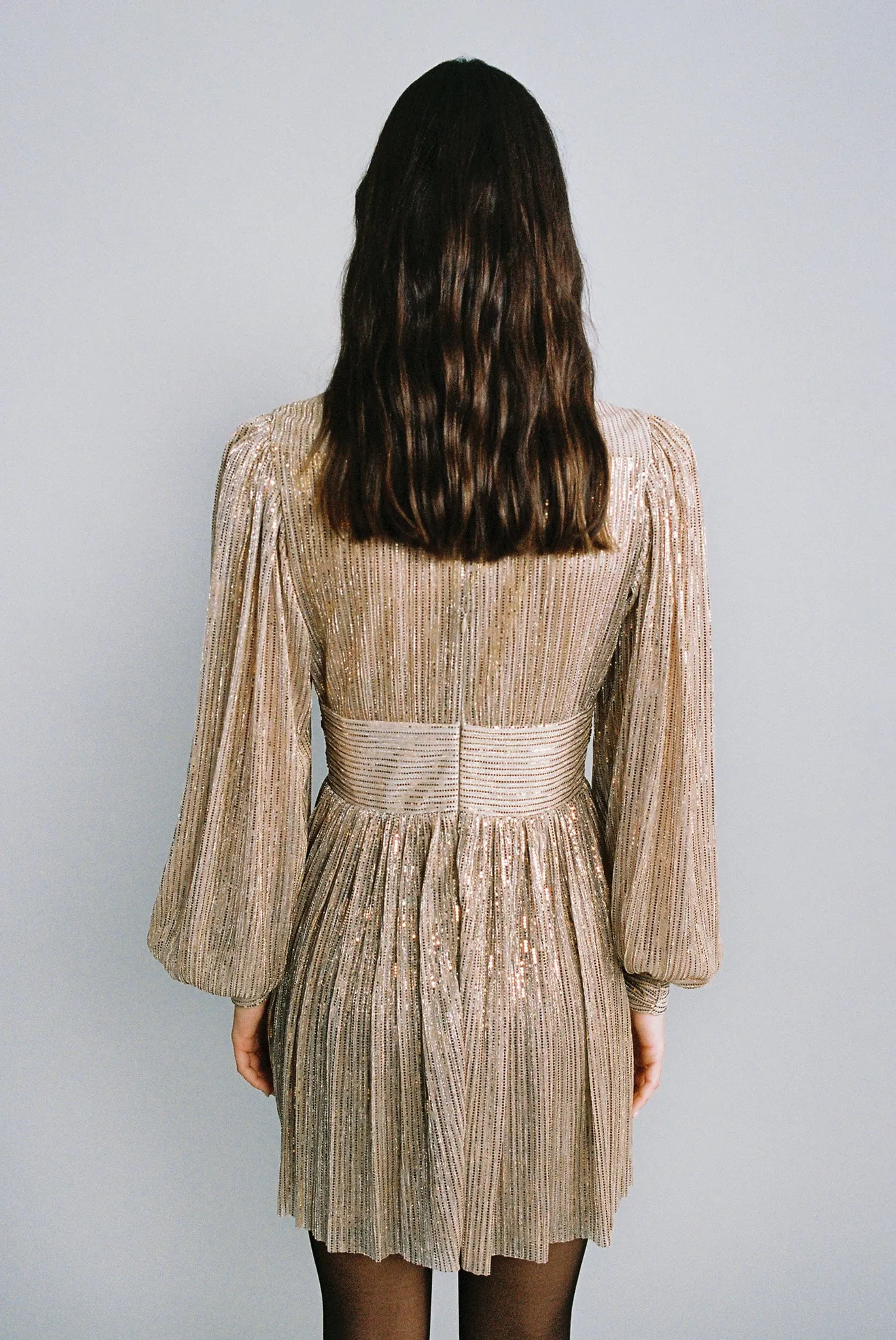 SABINA MUSAYEV Perihelion Mini Dress - Antique Gold sold by Bonvion product image thumbnail 3