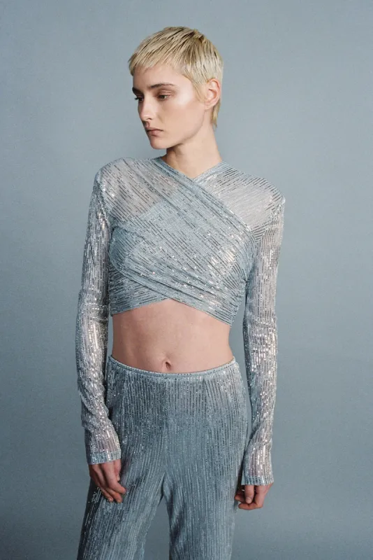 SABINA MUSAYEV Illusion Top - Sky Silver sold by Bonvion