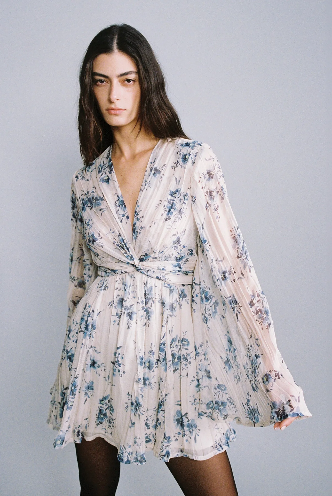 SABINA MUSAYEV Flare Mini Dress - Off-White Print sold by Bonvion