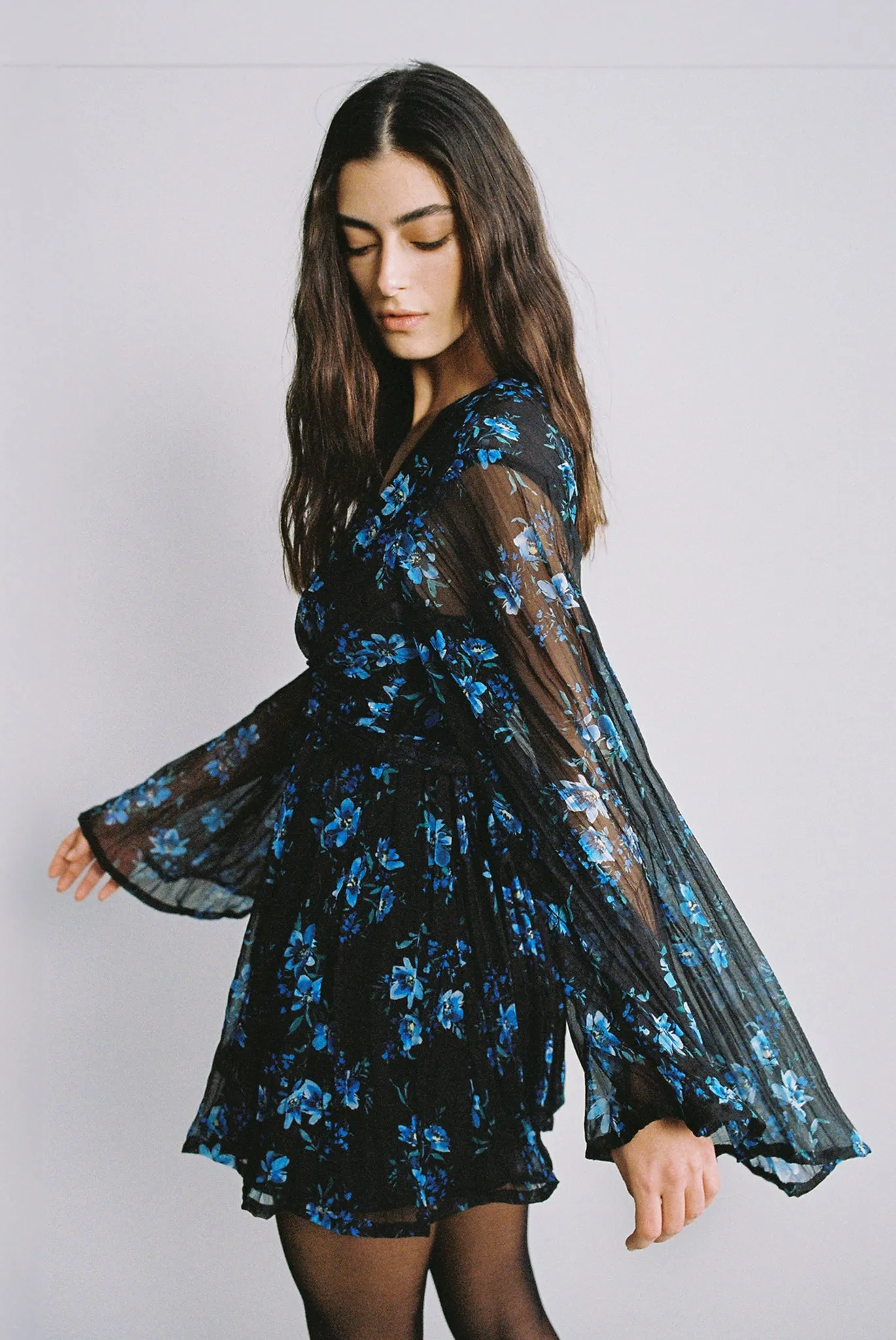 SABINA MUSAYEV Flare Mini Dress - Black Print sold by Bonvion product image thumbnail 2