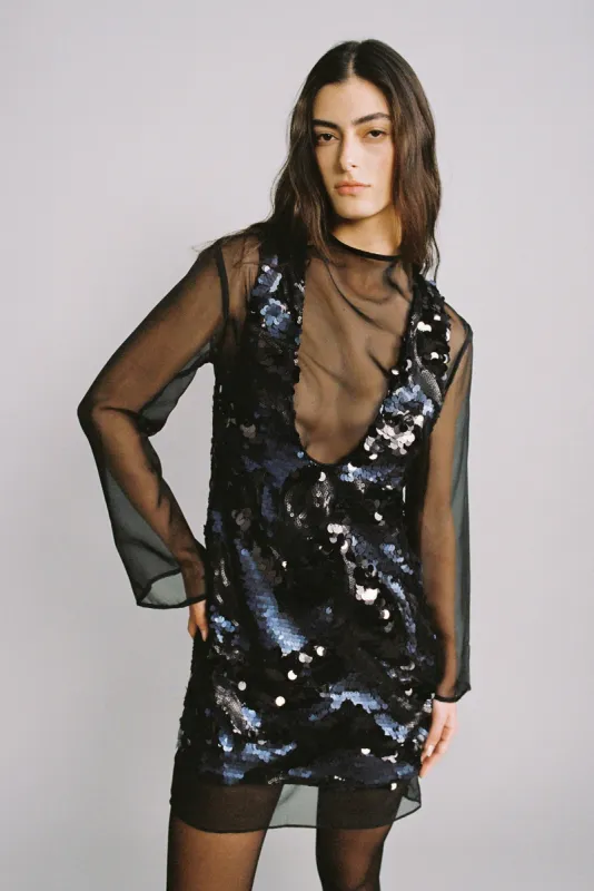 SABINA MUSAYEV Ecliptica Dress - Navy sold by Bonvion