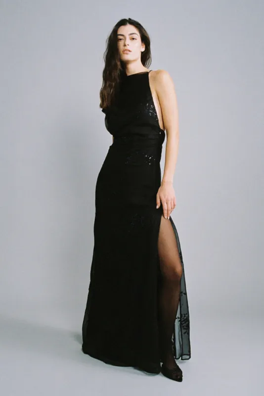 SABINA MUSAYEV Stardust Maxi Dress - Black sold by Bonvion