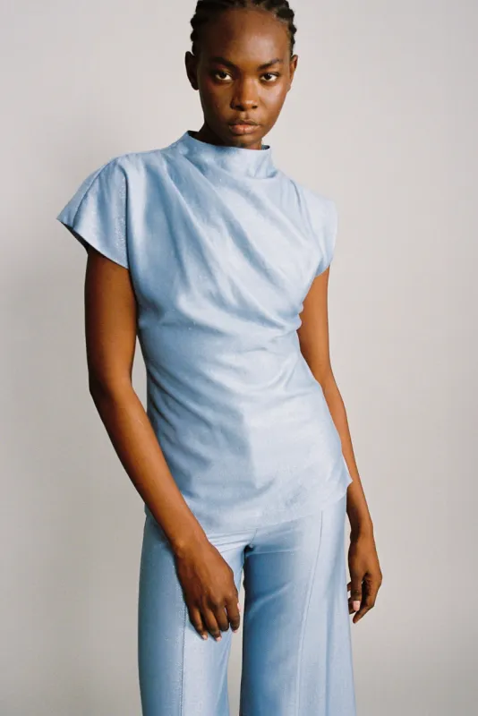 SABINA MUSAYEV Asteroid Top - Sky Blue sold by Bonvion