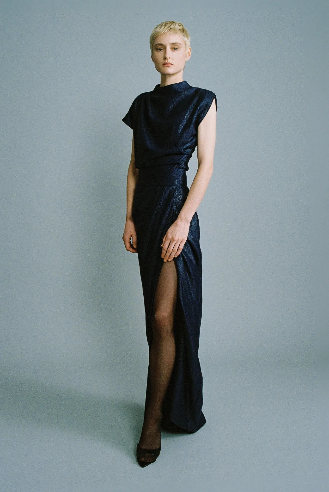 SABINA MUSAYEV Jetta Maxi Skirt - Navy sold by Bonvion