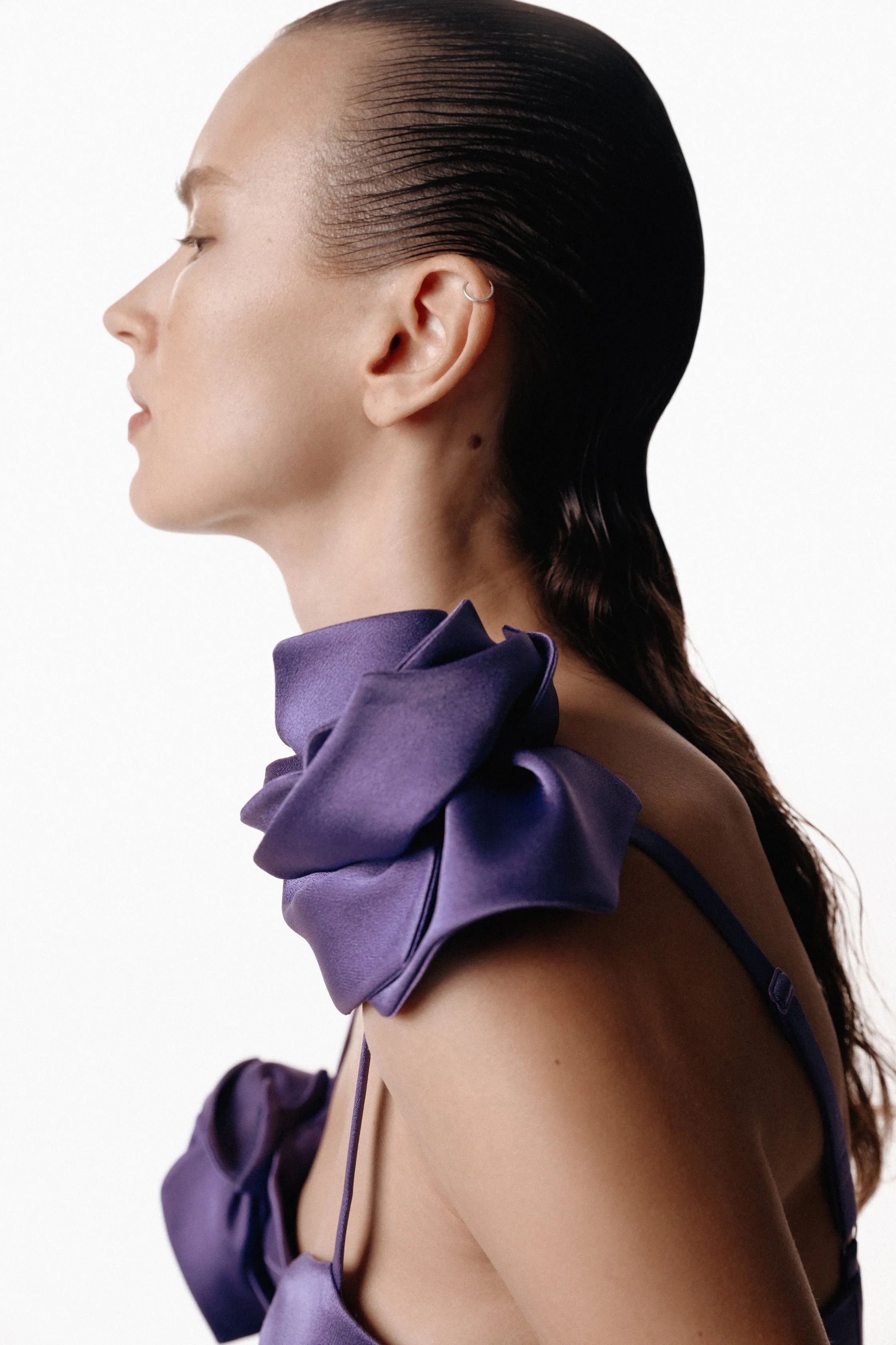 SANTA Mini Dress with Flowers - Purple sold by Bonvion product image thumbnail 4