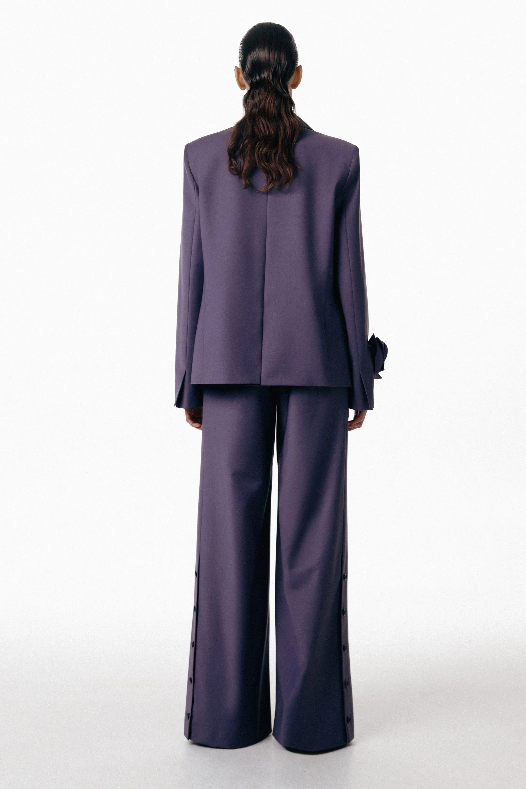 SANTA Wide Leg Pants with Buttons - Purple sold by Bonvion product image thumbnail 2