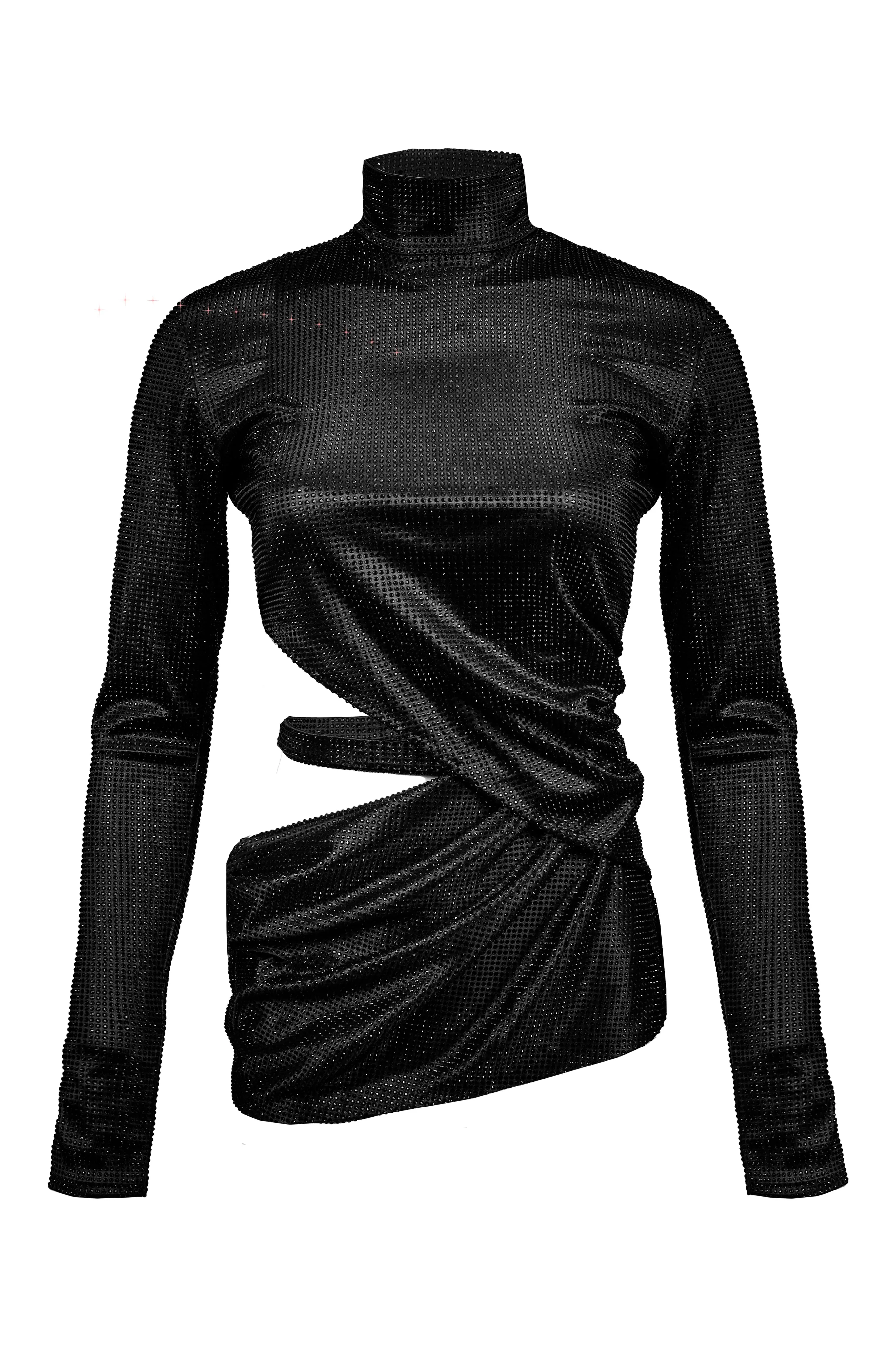 SANTA Mini Dress with Open Side - Black sold by Bonvion