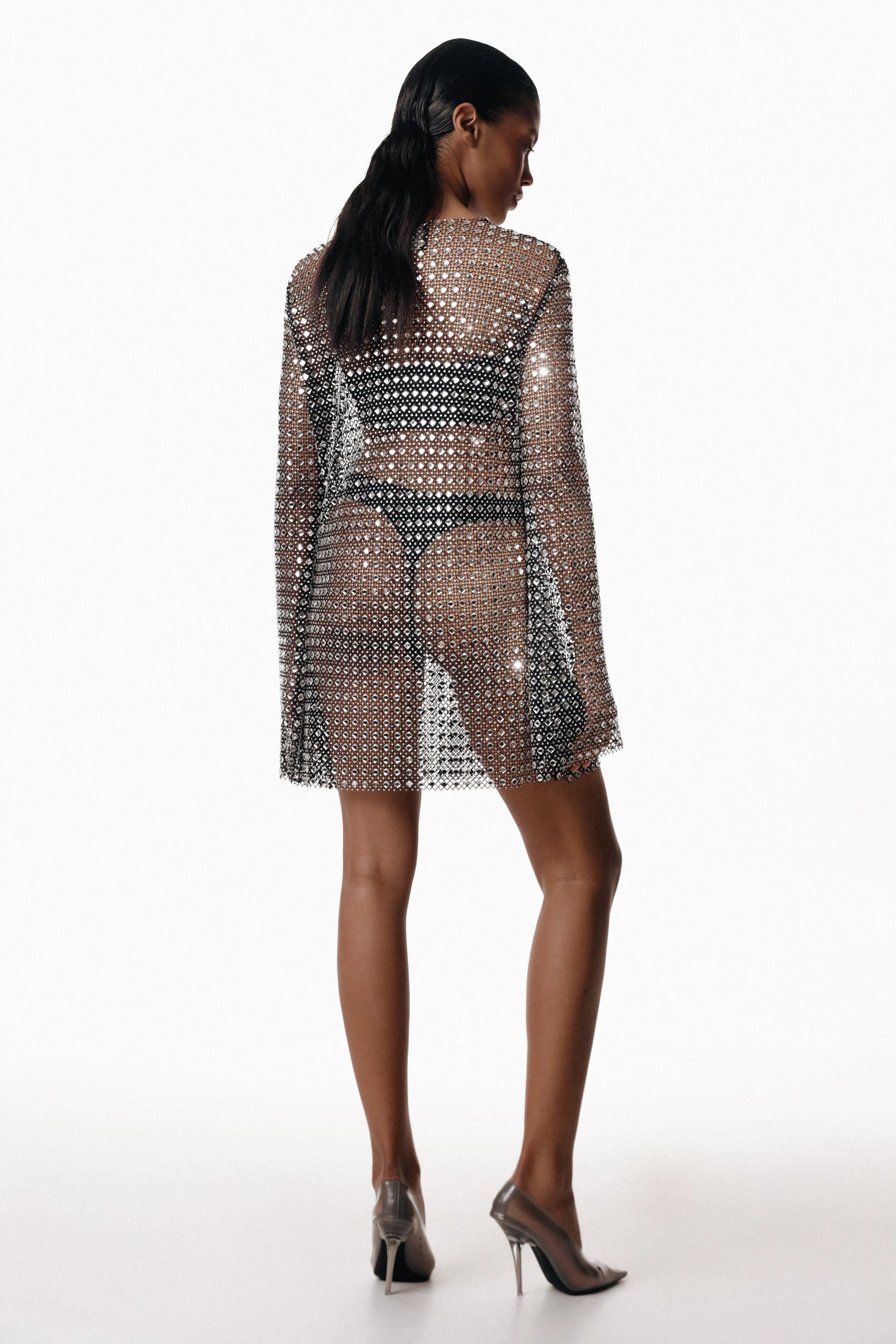 SANTA Sparkling Mesh Mini Dress - Black sold by Bonvion product image thumbnail 3