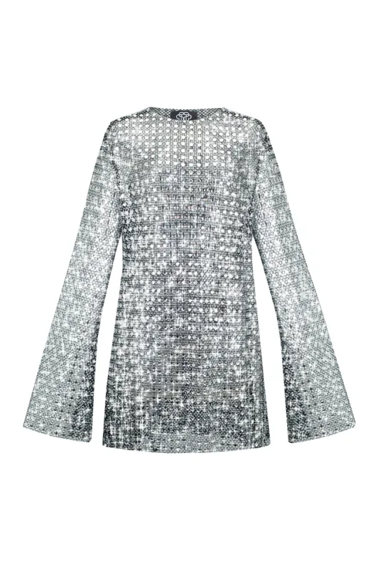 SANTA Sparkling Mesh Mini Dress - Black sold by Bonvion